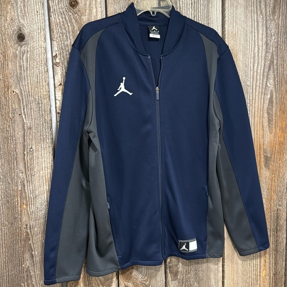 Nike Air Jordan Jumpman Flight Knit Jacket Navy Blue Anthracite Dri - Fit Large